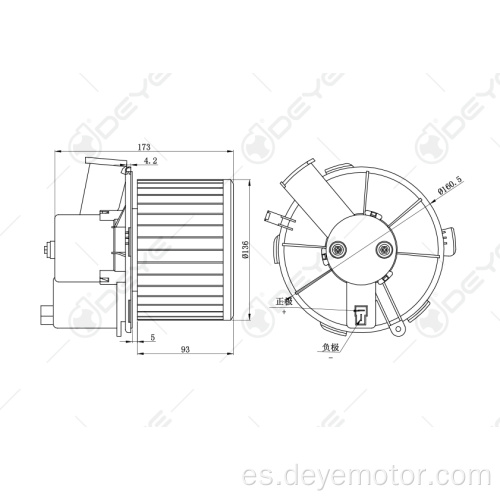 Motor del ventilador del aire acondicionado del coche para PEUGEOT 307
